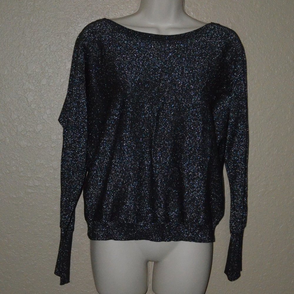 NWT $198 XS S Velvet Graham & Spencer Black Sparkle Sweater